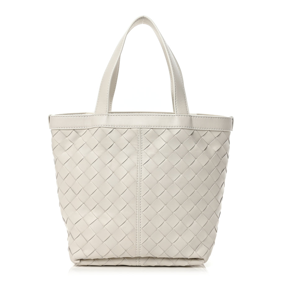 Bottega Veneta Nappa Intrecciato Small Flip Flap Tote Chalk Image 1
