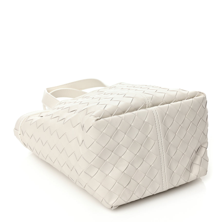 Bottega Veneta Nappa Intrecciato Small Flip Flap Tote Chalk Image 4
