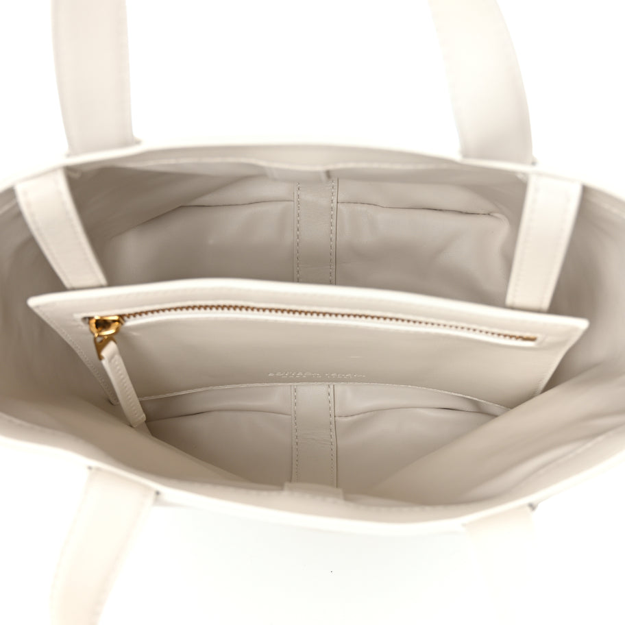 Bottega Veneta Nappa Intrecciato Small Flip Flap Tote Chalk Image 5