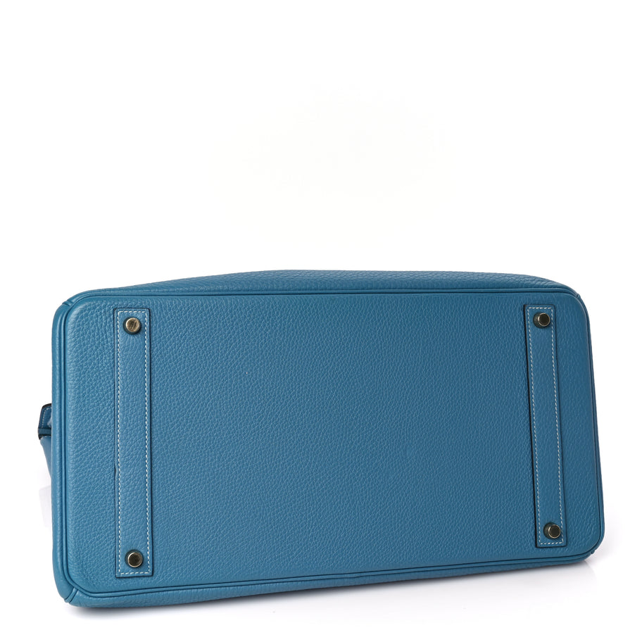 Hermes Togo Birkin 40 Blue Jean Blue Jean Image 3