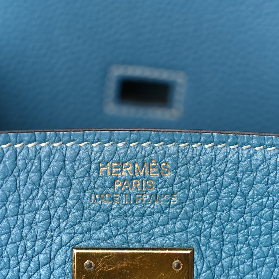 Hermes Togo Birkin 40 Blue Jean Blue Jean Image 5