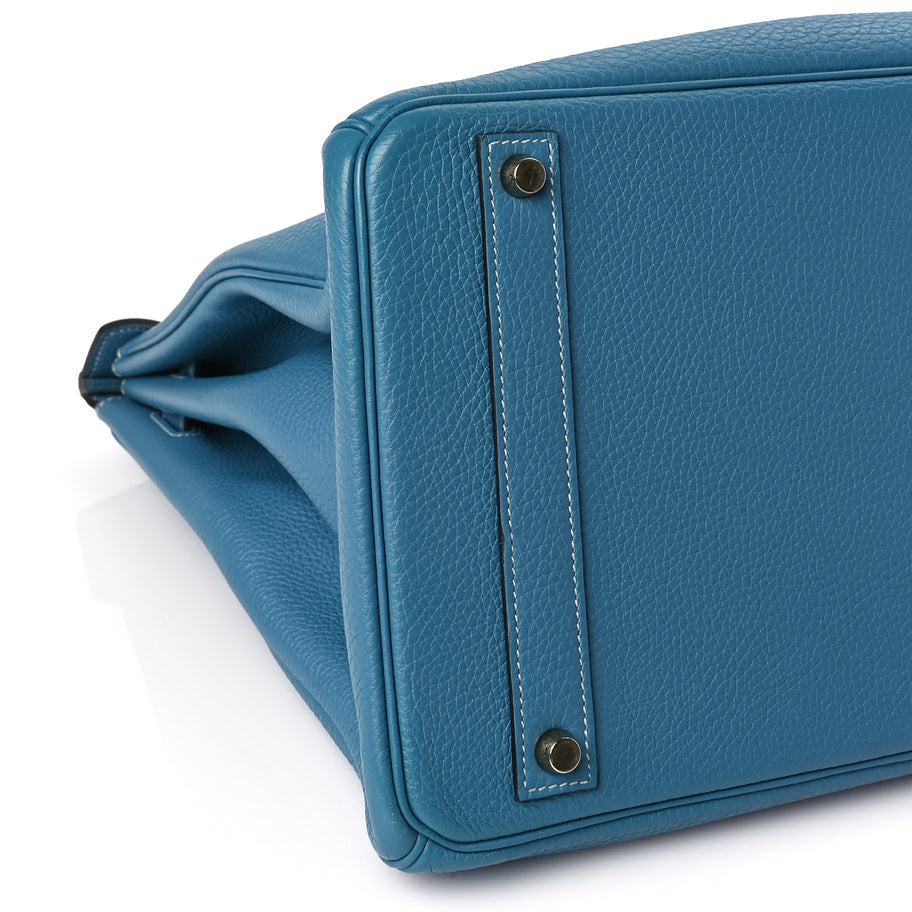 Hermes Togo Birkin 40 Blue Jean Blue Jean Image 8