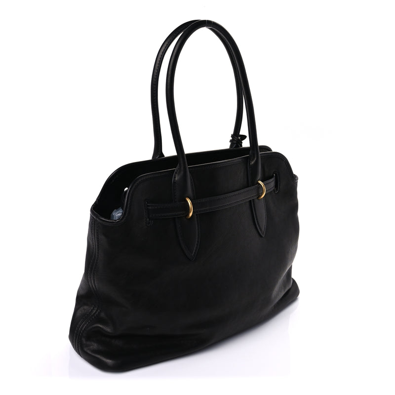  Miu Miu Nappa Medium Aventure Bag  Black