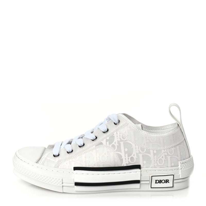  Christian Dior Technical Canvas Oblique Oblique Mens B23 Low Top Sneakers 40 White