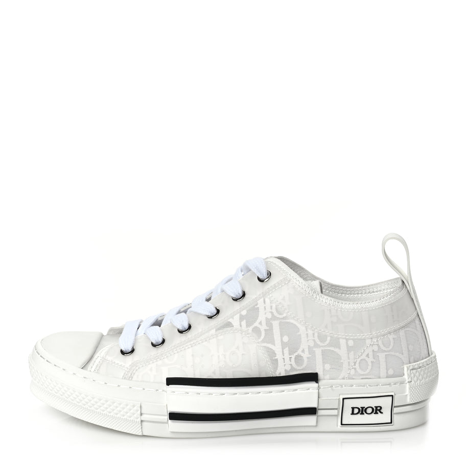 Christian Dior Technical Canvas Oblique Oblique Mens B23 Low Top Sneakers 40 White Image 1