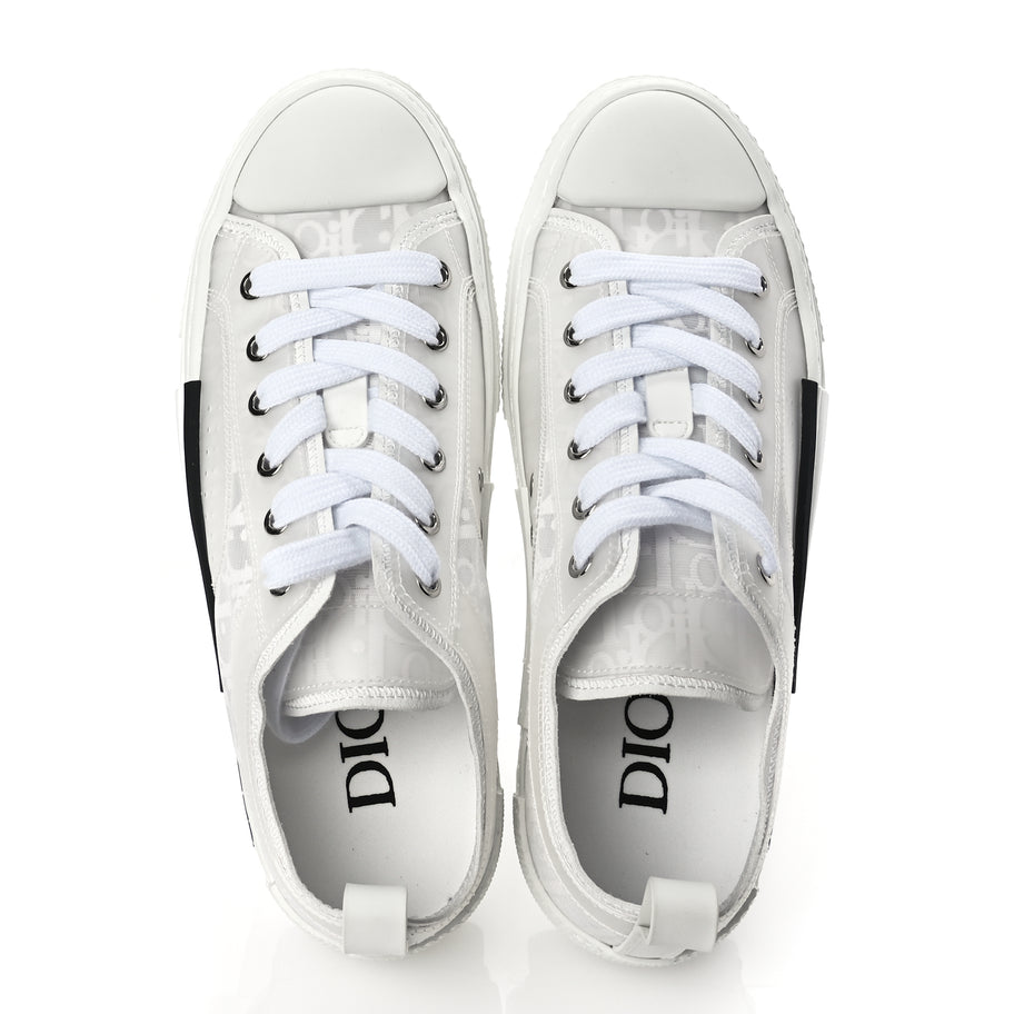 Christian Dior Technical Canvas Oblique Oblique Mens B23 Low Top Sneakers 40 White Image 2