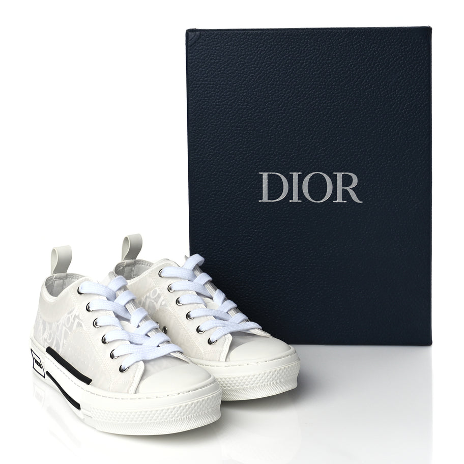 Christian Dior Technical Canvas Oblique Oblique Mens B23 Low Top Sneakers 40 White Image 9