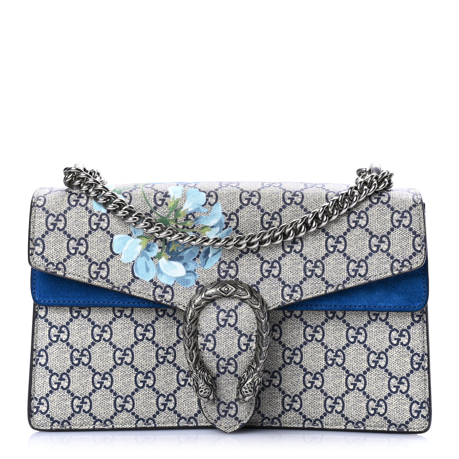 Gucci GG Supreme Monogram Blooms Small Dionysus Shoulder Bag Beige Navy Vintage Blue Image 1