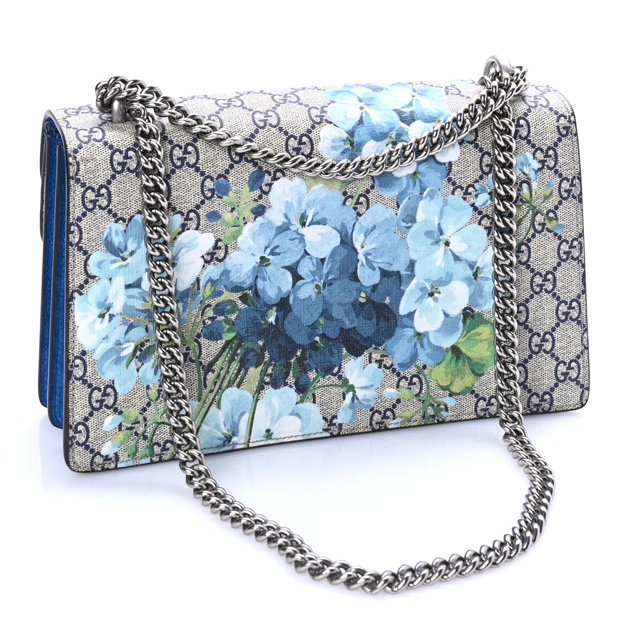 Gucci GG Supreme Monogram Blooms Small Dionysus Shoulder Bag Beige Navy Vintage Blue Image 3