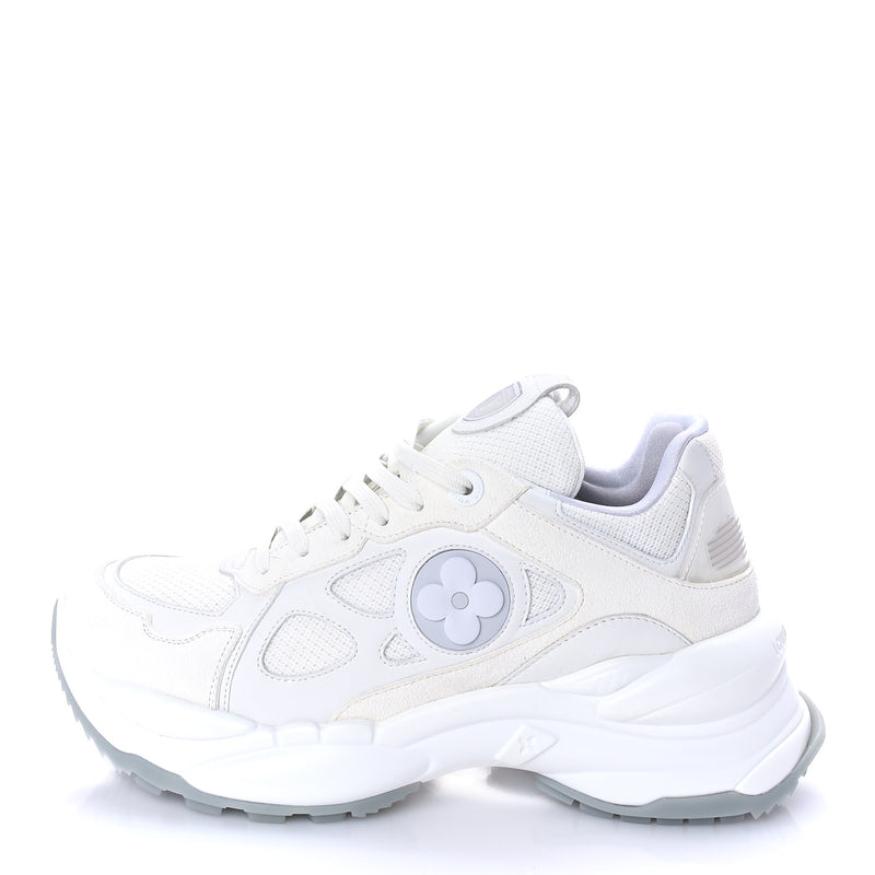  Louis Vuitton Calfskin Run 55 Sneakers 38.5 White