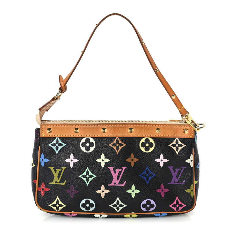 Louis Vuitton Monogram Multicolor Pochette Accessories  Black