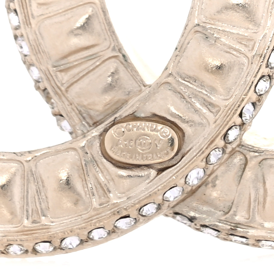 Chanel Baguette Crystal CC Brooch  Light Gold Image 4