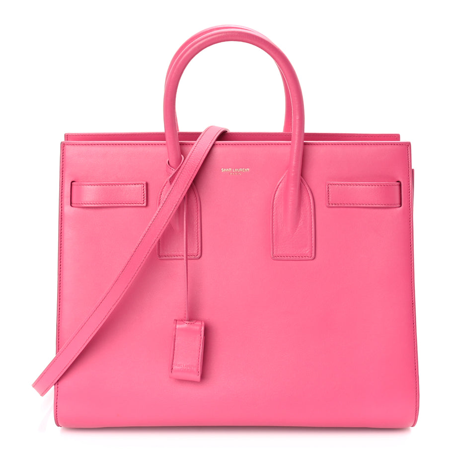 Saint Laurent Calfskin Small Sac De Jour Fuchsia Fuchsia Image 1