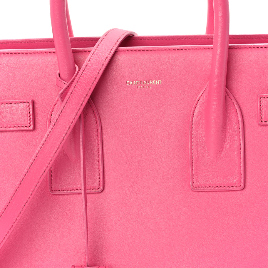 Saint Laurent Calfskin Small Sac De Jour Fuchsia Fuchsia Image 6