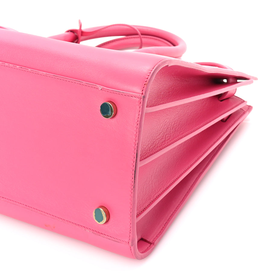 Saint Laurent Calfskin Small Sac De Jour Fuchsia Fuchsia Image 8