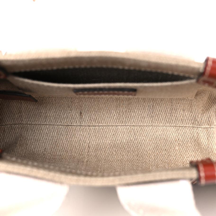 Chloe Cotton Calfskin Mini Woody Ribbon Tote White Brown Image 4