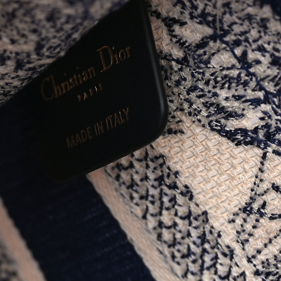 Christian Dior Canvas Embroidered Mini Toile De Jouy Book Tote  Blue Image 5