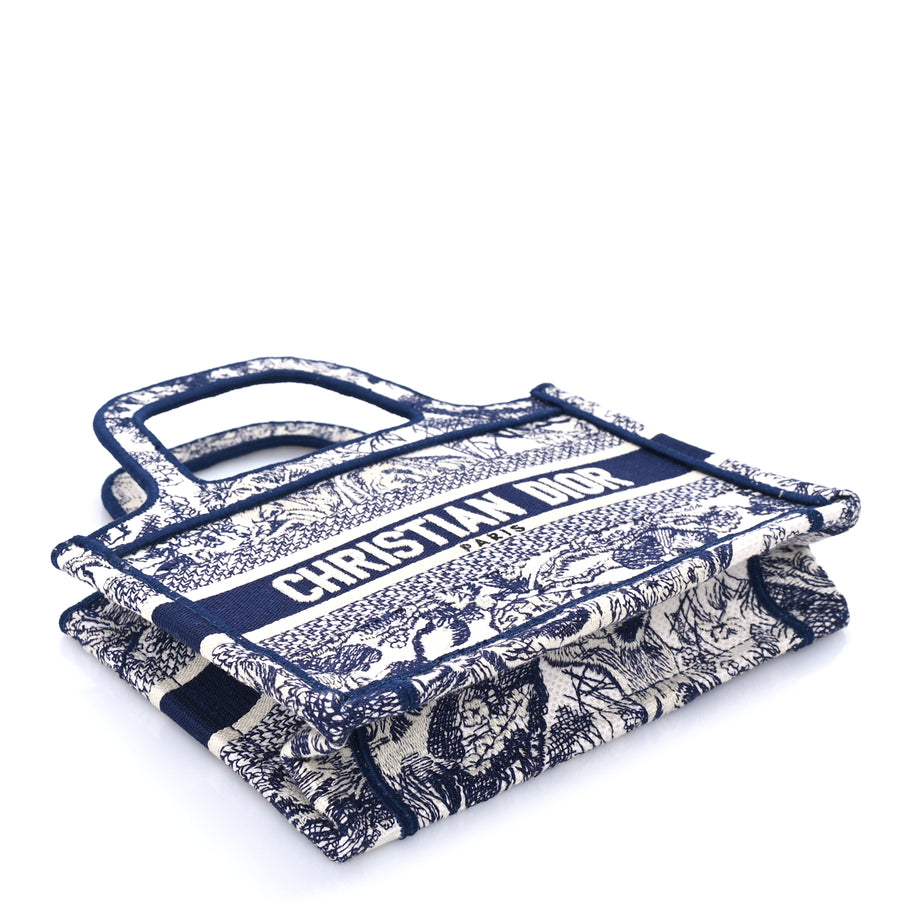 Christian Dior Canvas Embroidered Mini Toile De Jouy Book Tote  Blue Image 7