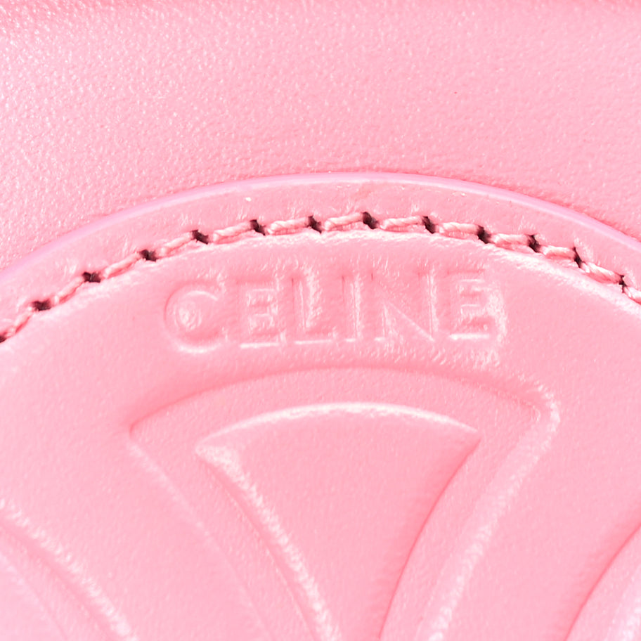 Celine Smooth Calfskin Cuir Small Triomphe Oval Crossbody Purse  Pink Image 5