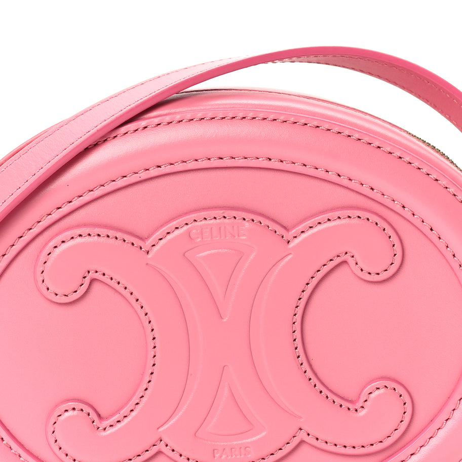 Celine Smooth Calfskin Cuir Small Triomphe Oval Crossbody Purse  Pink Image 6