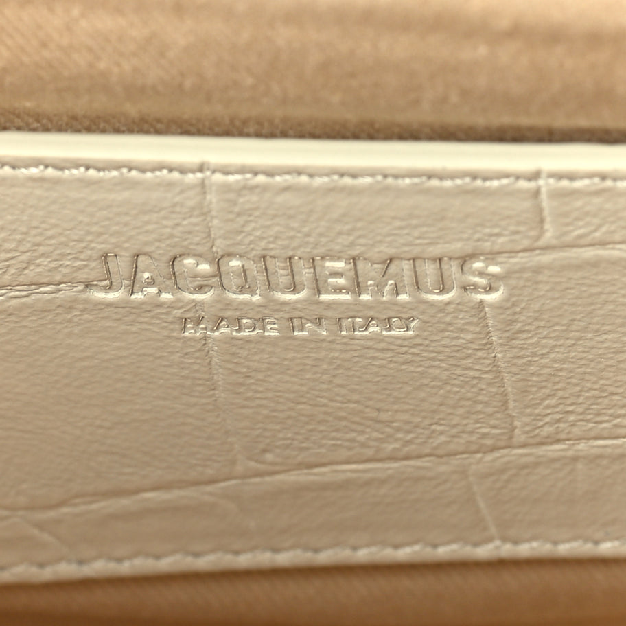 Jacquemus Calfskin Crocodile Embossed The Berlingot Clutch Light Ivory Image 5