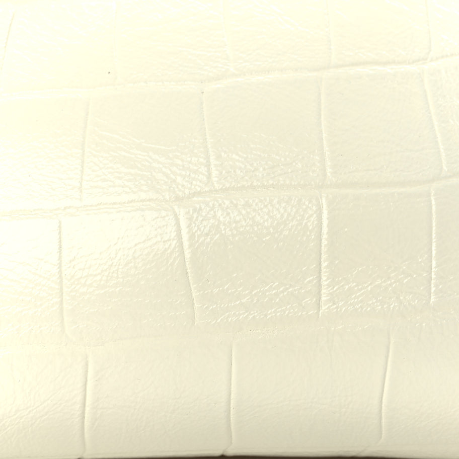 Jacquemus Calfskin Crocodile Embossed The Berlingot Clutch Light Ivory Image 6