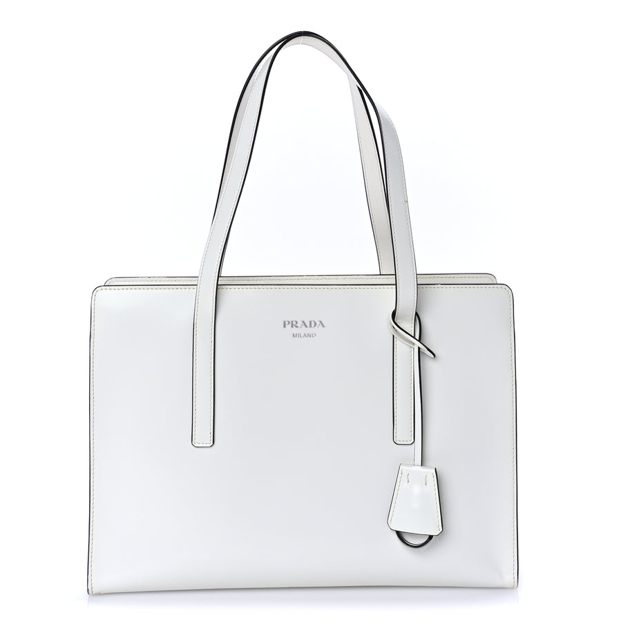 Prada Spazzolato Medium Re-Edition 1995 Double Handle Handbag White Image 1
