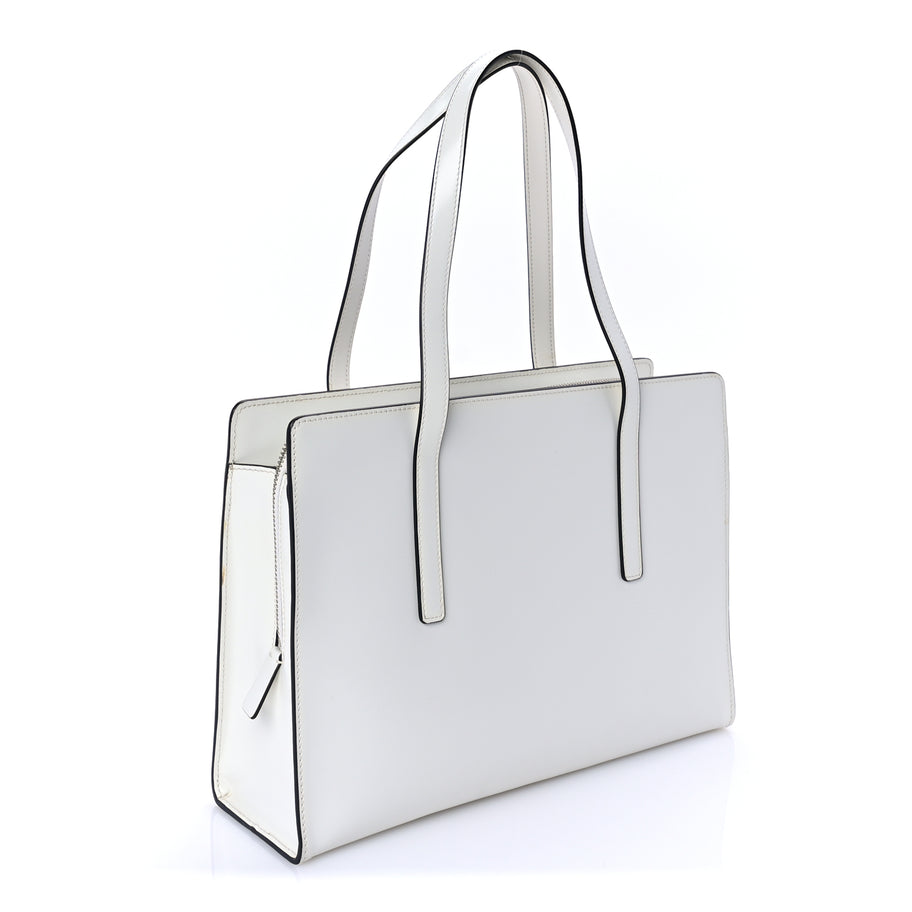 Prada Spazzolato Medium Re-Edition 1995 Double Handle Handbag White Image 2