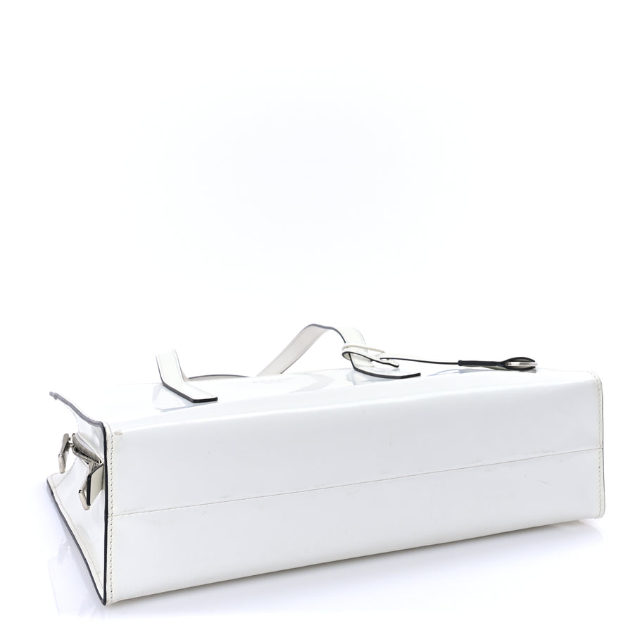 Prada Spazzolato Medium Re-Edition 1995 Double Handle Handbag White Image 3