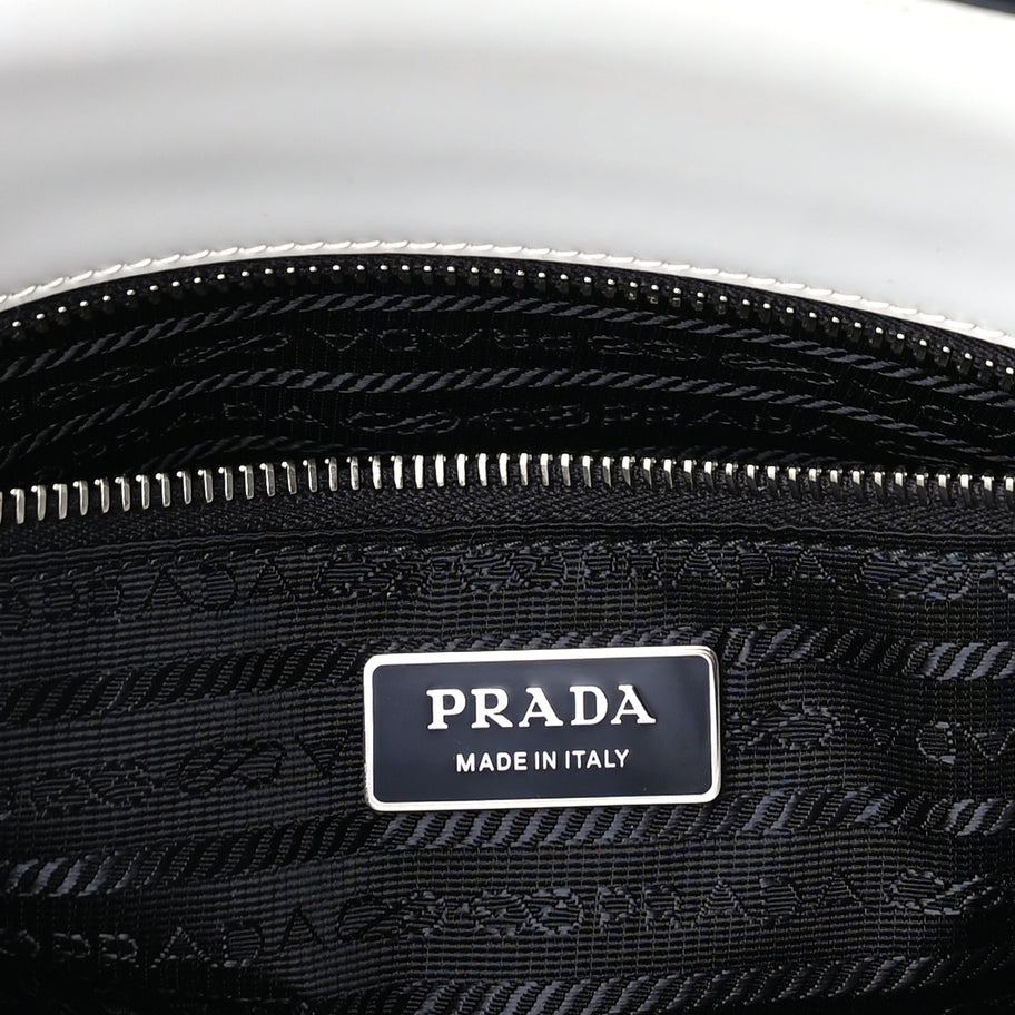 Prada Spazzolato Medium Re-Edition 1995 Double Handle Handbag White Image 5