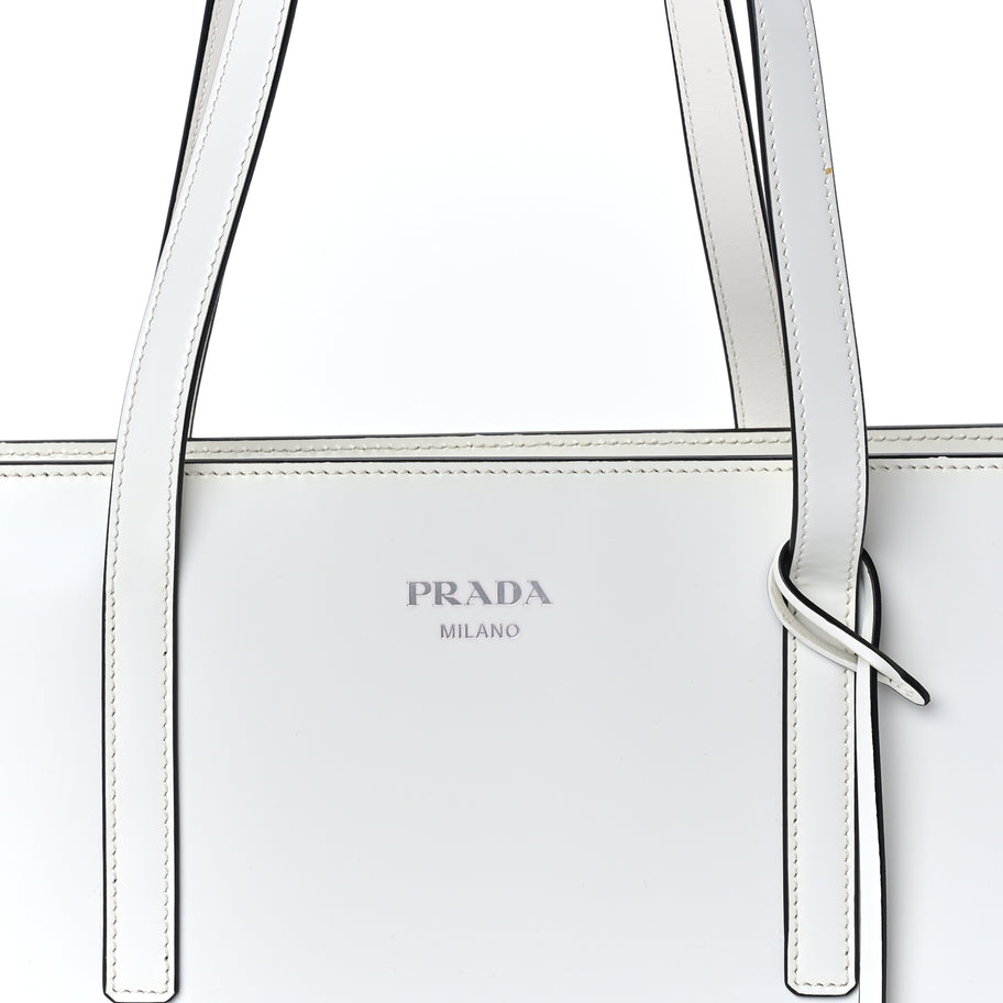 Prada Spazzolato Medium Re-Edition 1995 Double Handle Handbag White Image 6