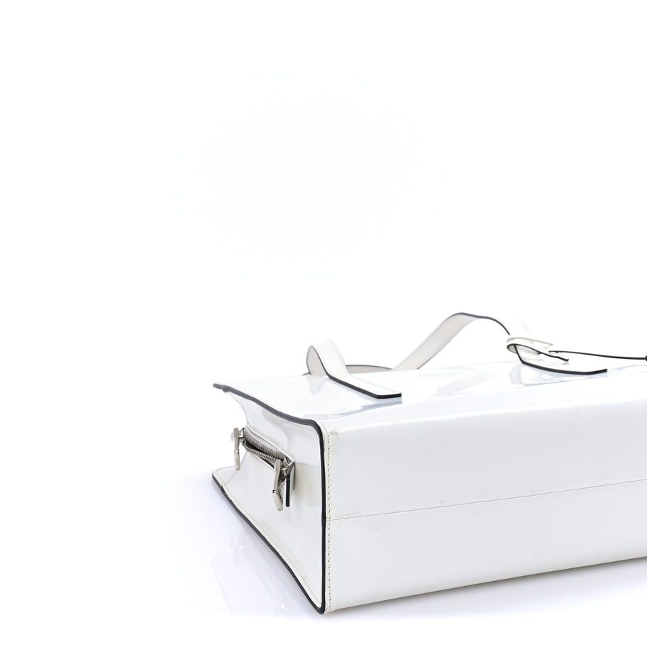 Prada Spazzolato Medium Re-Edition 1995 Double Handle Handbag White Image 7