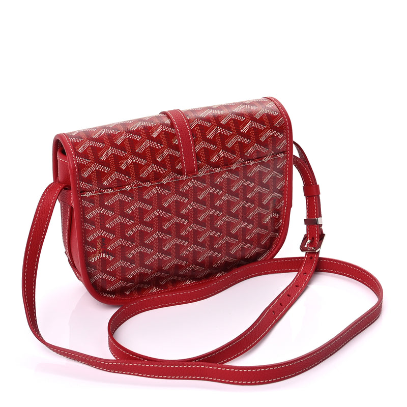  Goyard Goyardine Belvedere II PM Messenger Bag Red