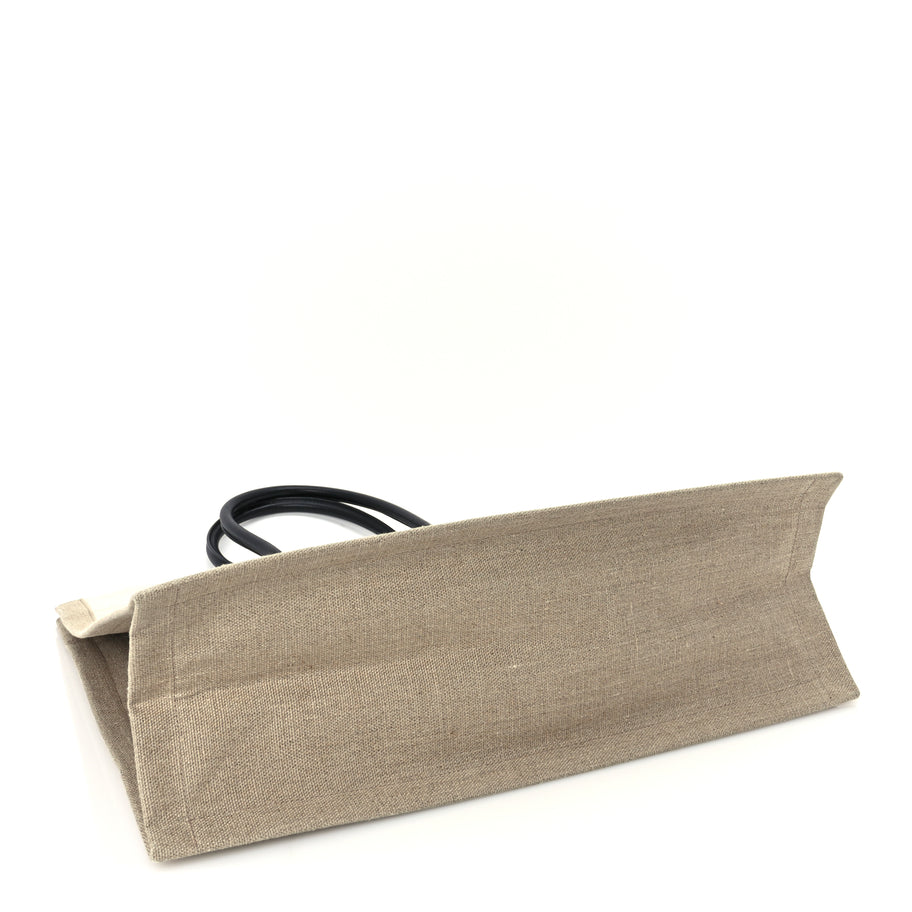 Saint Laurent Linen Calfskin Rive Gauche Tote Optic White Image 3