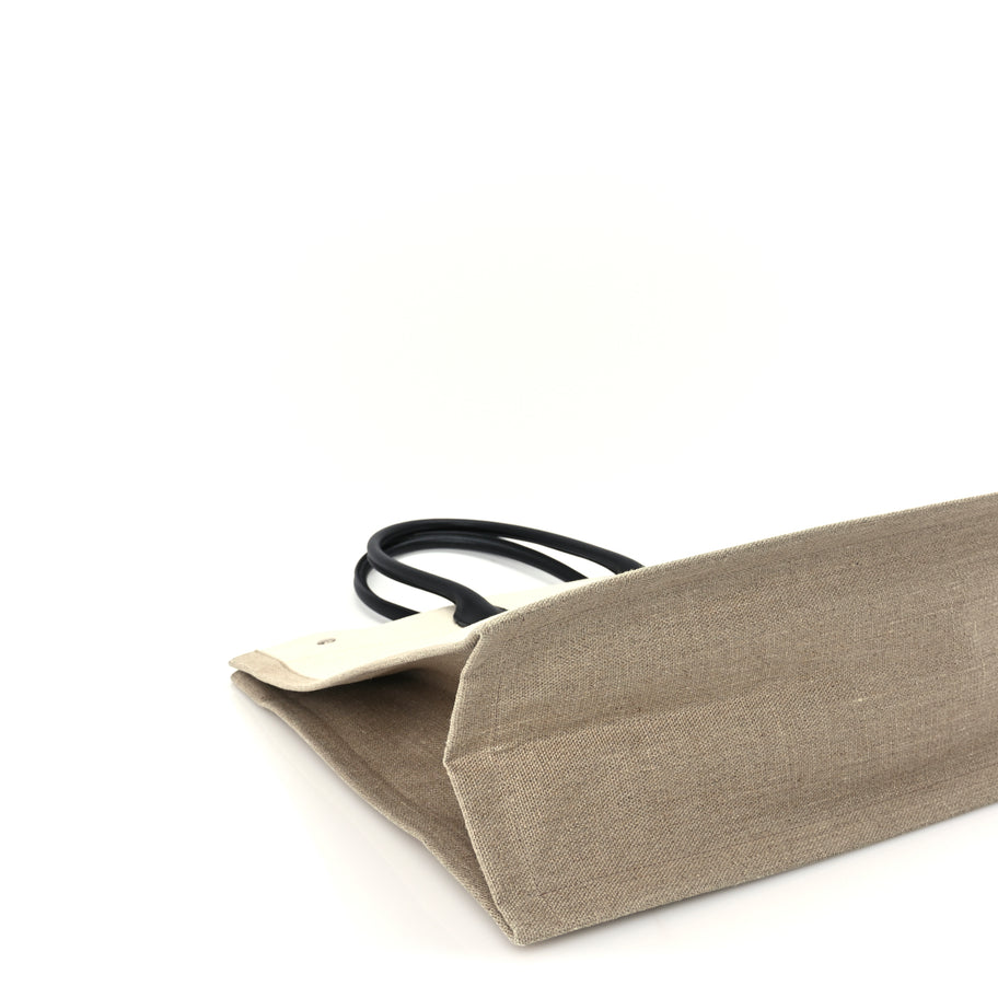 Saint Laurent Linen Calfskin Rive Gauche Tote Optic White Image 7