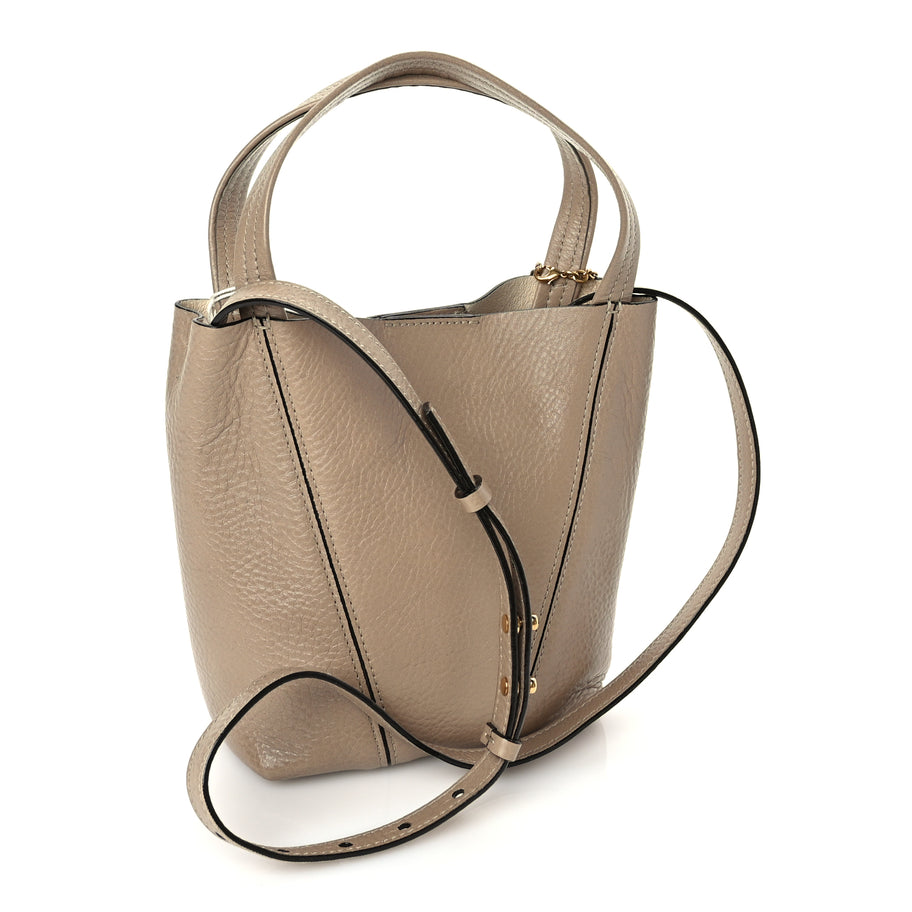 Chloe Grained Calfskin Small Spin Tote Boyish Brown Image 2