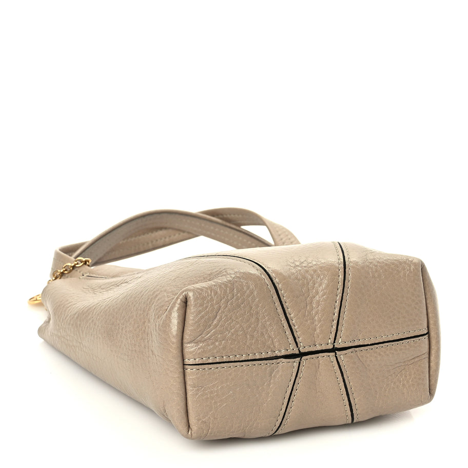 Chloe Grained Calfskin Small Spin Tote Boyish Brown Image 3