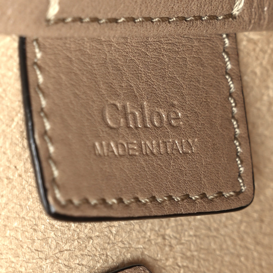 Chloe Grained Calfskin Small Spin Tote Boyish Brown Image 5