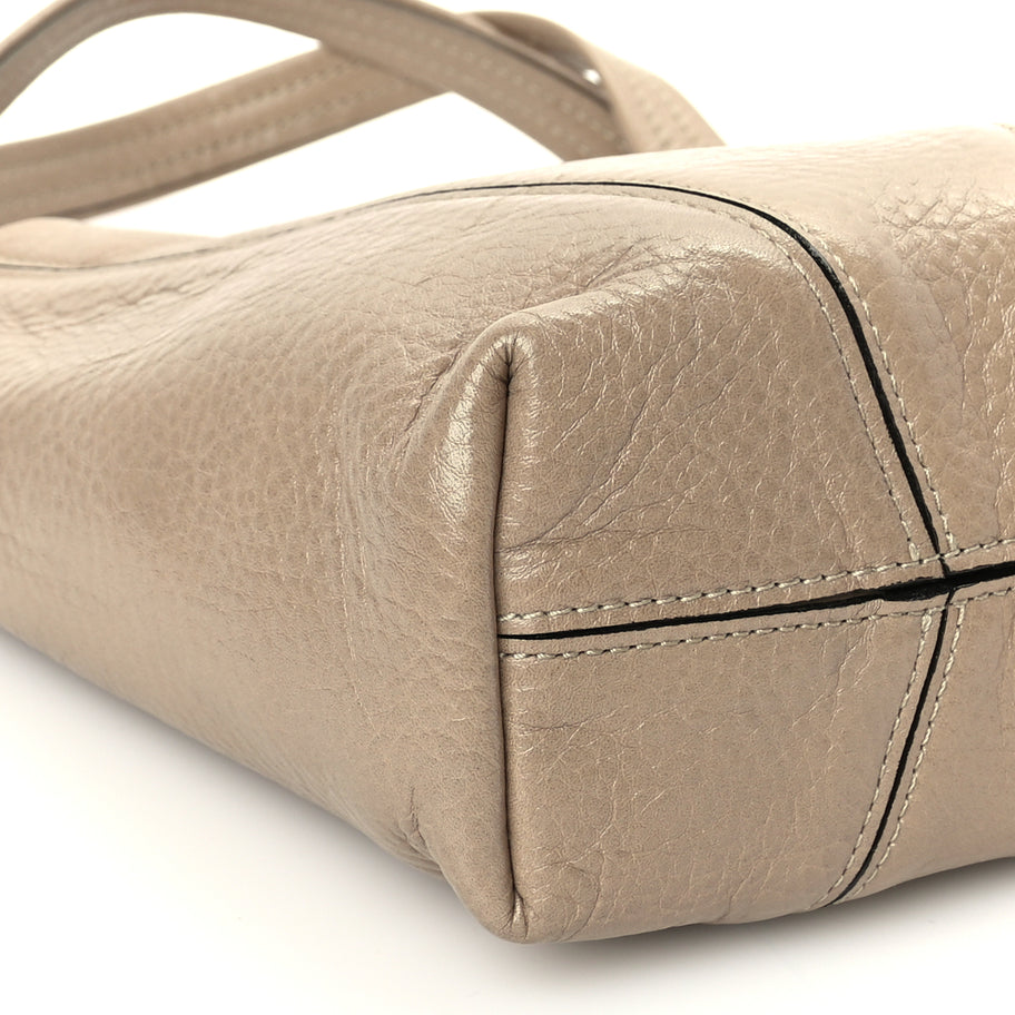 Chloe Grained Calfskin Small Spin Tote Boyish Brown Image 7