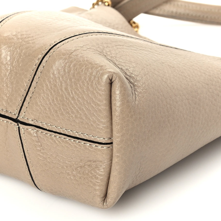 Chloe Grained Calfskin Small Spin Tote Boyish Brown Image 8