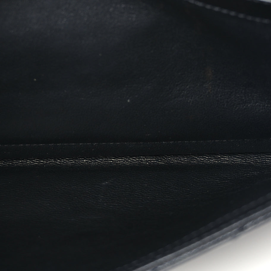 Saint Laurent Grain De Poudre Matelasse Chevron Monogram Chain Wallet  Black Image 4