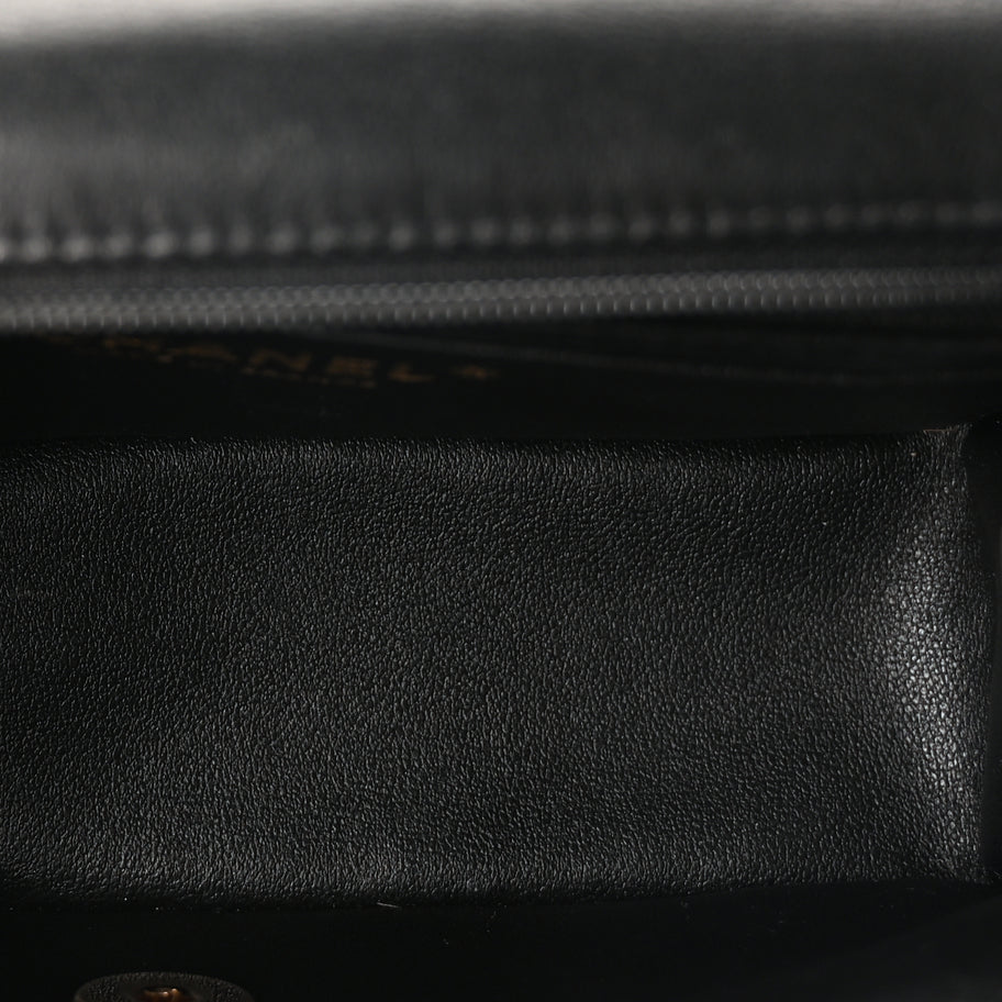 Chanel Lambskin Quilted Mini Top Handle Rectangular Flap Black Image 4