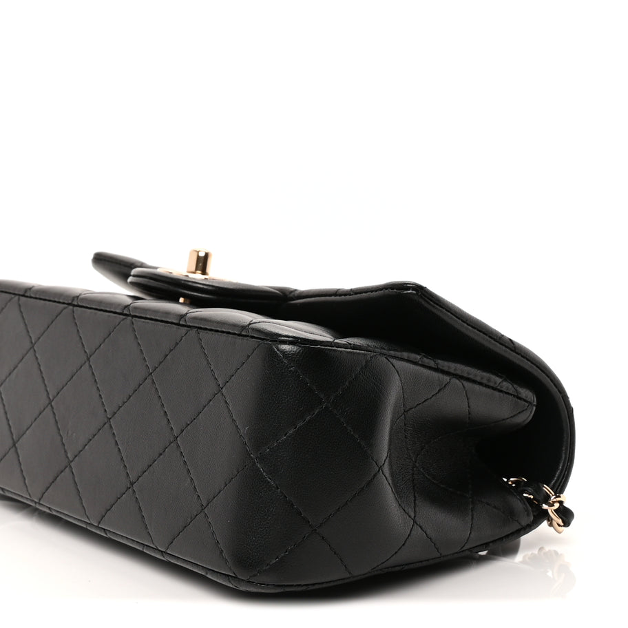 Chanel Lambskin Quilted Mini Top Handle Rectangular Flap Black Image 8