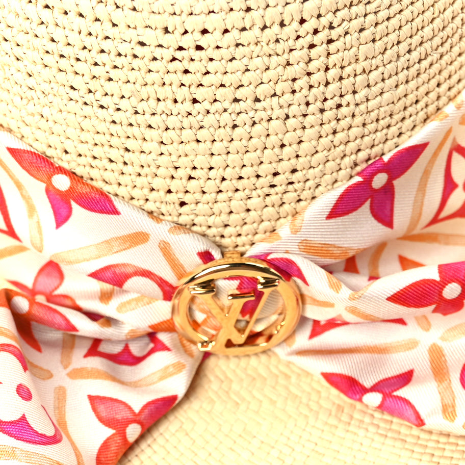 Louis Vuitton Raffia Tiles By The Pool Panama Fedora S Natural Coral Image 1