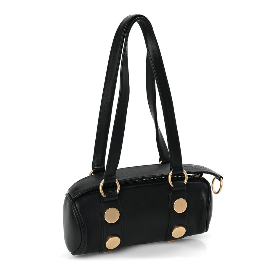 Chanel Lambskin Studded CC Barrel Bag Black Image 2