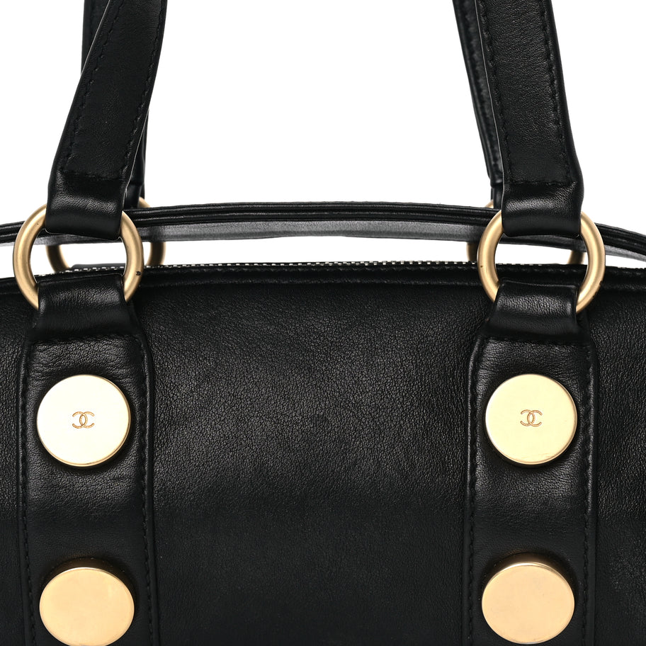Chanel Lambskin Studded CC Barrel Bag Black Image 6