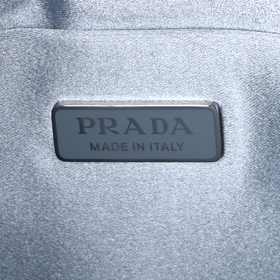 Prada Satin Crystal Cleo Adjustable Strap Shoulder Bag  Celeste Image 5