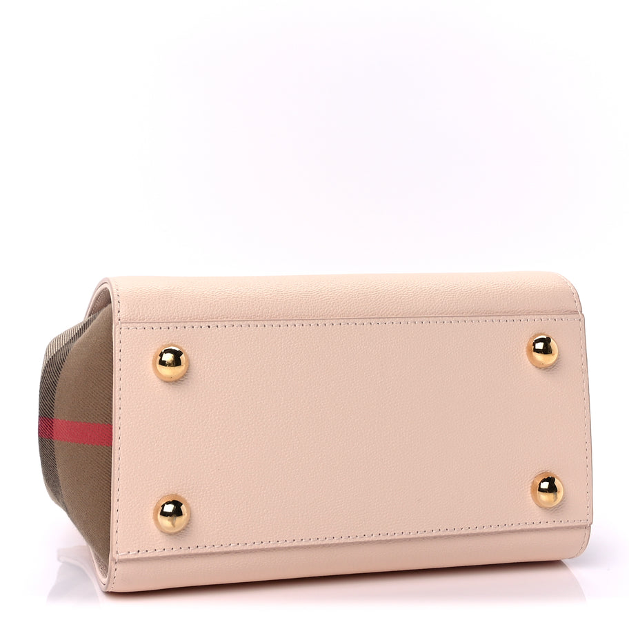 Burberry Calfskin Mega Check Mini Banwell Tote Pale Cameo Image 3