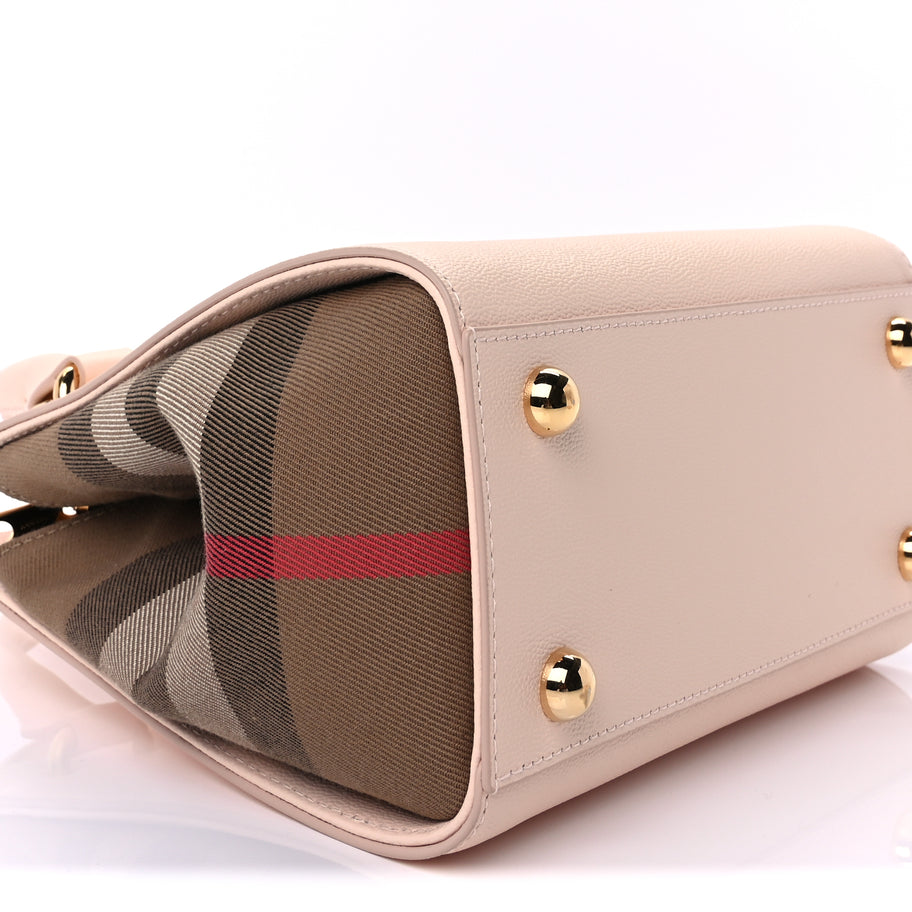 Burberry Calfskin Mega Check Mini Banwell Tote Pale Cameo Image 7