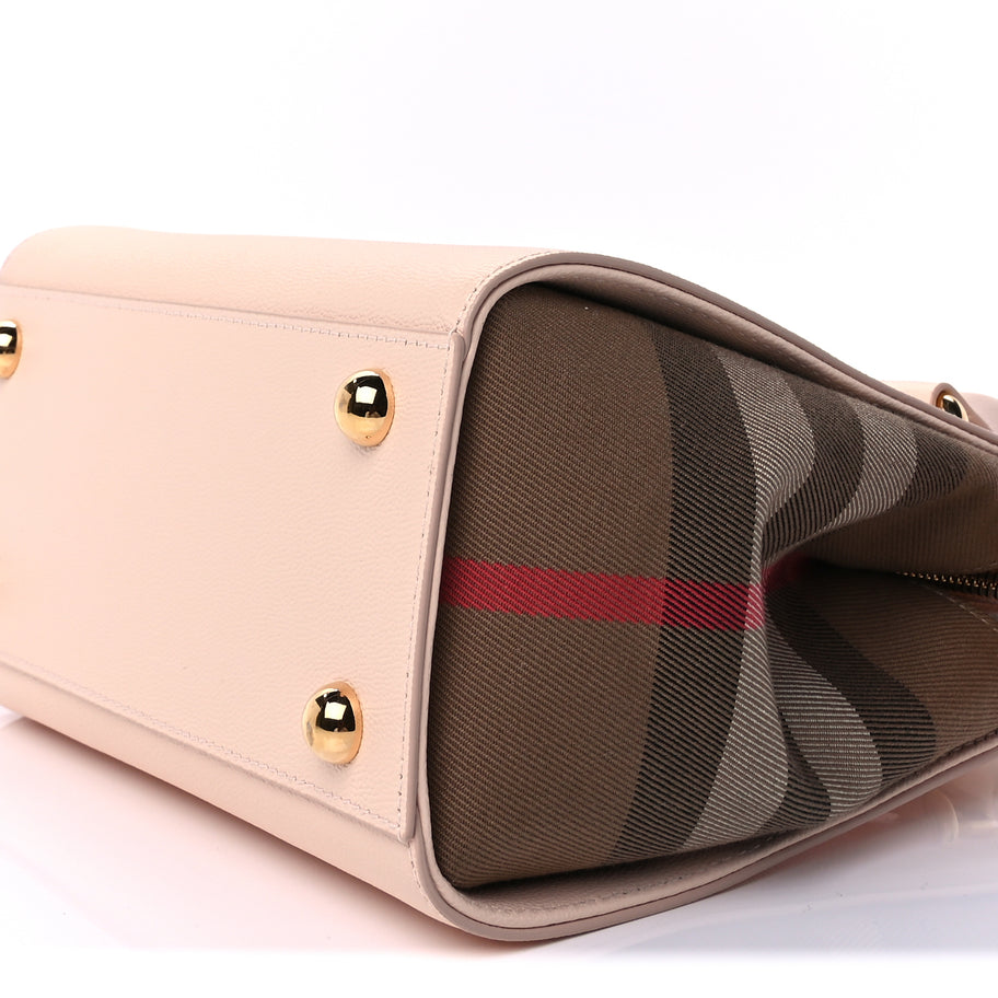 Burberry Calfskin Mega Check Mini Banwell Tote Pale Cameo Image 8